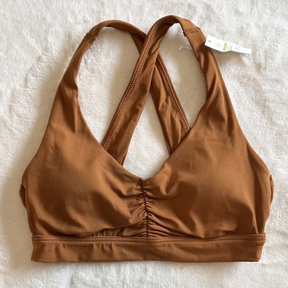 NWT Offline by Aerie Real Me Ruched Sports Bra in Carmel - Size: Small